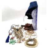 Qty of mostly ethnic jewellery inc beaded headdresses, collars, cuff bangle etc