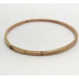 Antique 9ct gold Chester hallmarked bangle 7.5cm diameter 7g. Has distortion and some dents and