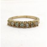 14ct marked gold 7 stone diamond ring - size O & 2.4g total weight