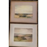 Framed watercolour painting of a landscape by Norman Webster (b.1924) - 39cm x 46.5cm t/w another