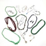 Qty of costume necklace inc Peking glass, Austrian crystal, etc - SOLD ON BEHALF OF THE NEW BREAST