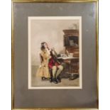 1927 framed watercolour painting of a seated gentleman by Frank Moss Bennett (1874-1952) - frame