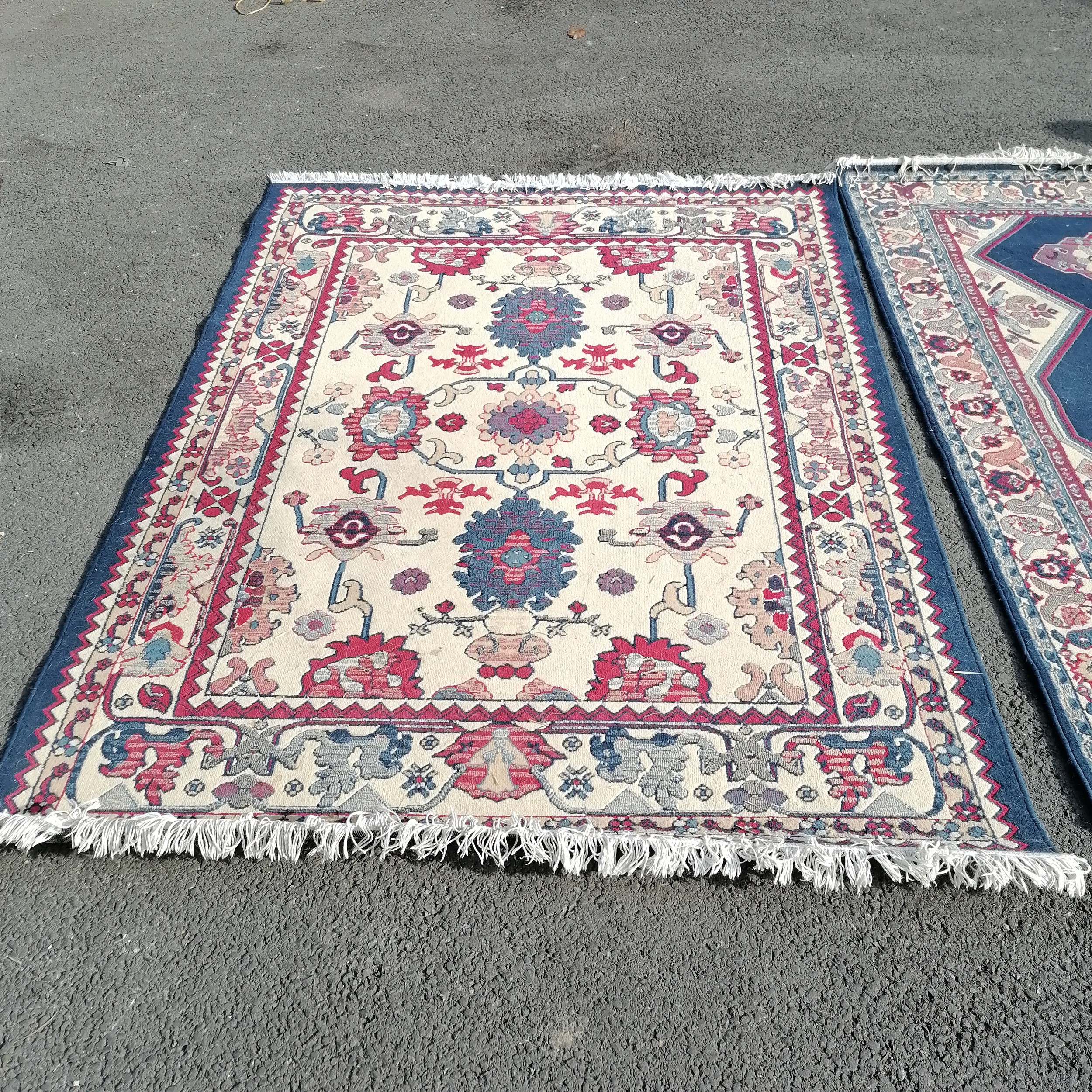 3 x blue ground carpets 230 cm x 168 cm in used condition - Image 2 of 4
