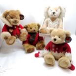 4 x Harrods bears - 2005 (20th anniversary), 2007, 2008 & boxed bear with rosebud jacket - box 34.