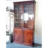 Antique Mahogany 4 part glazed bookcase 235cm high x 125cm wide x 38cm deep. In overall good used