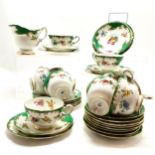 Paragon Rockingham tea cups, saucers, plates and milk jug- 1 cup A/F otherwise no obvious damage