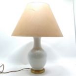 Contemporary porcelain lamp with gilded wooden base - total height 70cm