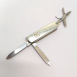 Tiffany & Co 925 silver 750 Swiss army penknife with Sequa company dedication - 6cm long & total