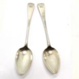 1811 George III silver pair of table spoons by George Wintle - 22.5cm & 130g ~ dents to 1 bowl