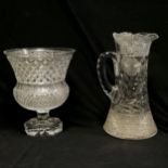 Impressive large Edinburgh crystal jug (35cm high with slight chip to top otherwise in good