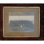Framed 1921 group photograph of 4th Gloucester Regiment Conway - 34cm x 29cm ~ frame slight a/f