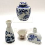 4 x Oriental items inc ginger jar & teabowl (a/f)