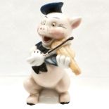 Early Walt Disney novelty porcelain pig toothbrush holder no. 881485- 11cm high - has a hairline