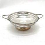 1925 silver 2 handled pedestal bonbon dish by William Hutton & Sons Ltd - 10cm diameter & 80g ~ no