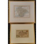 Early framed map of Dorsetshire- The New Map Of Dorsetshire Drawn From The Latest Authorities- Frame
