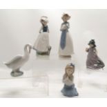 4 x Nao figures & a Nao swan figure - tallest 25cm
