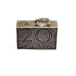 Silver £20 banknote charm - 3.4g total weight