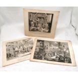 3 x antique prints after William Hogarth (1697-1764) ~ 2 by Thomas Cook (1744-1818) The Beggars
