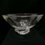 Steuben glass bowl with spiral detail to base - 18cm diameter x 9cm high with original box (no