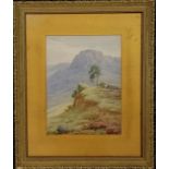 Framed watercolour painting of a highland scene by George Alfred John Webb (1861-1949) - painted