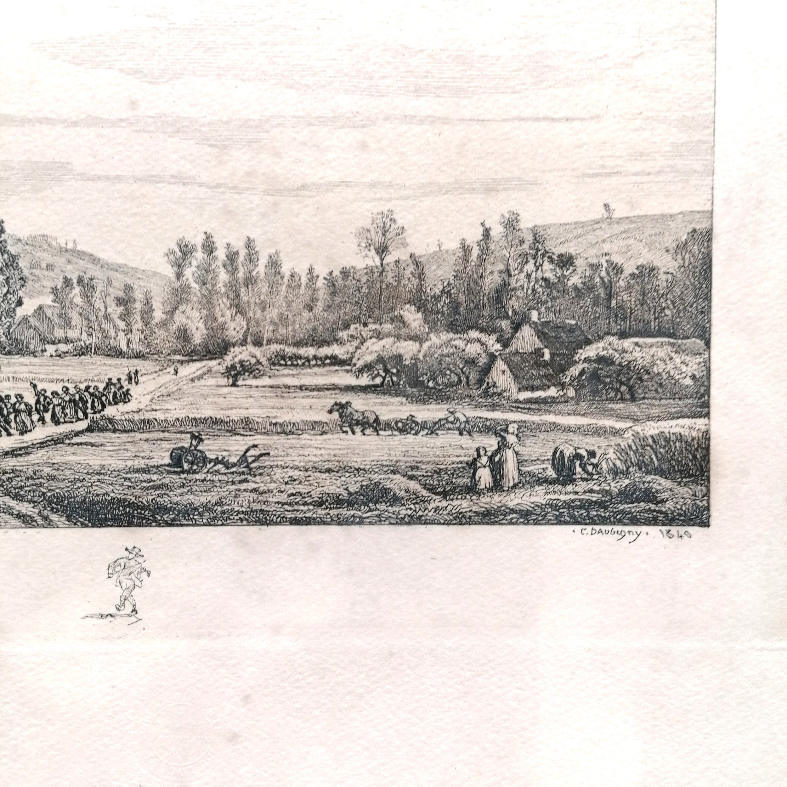 1840 engraving of a pastoral scene by Charles-François Daubigny (1817-78) - 28cm x 39cm and has - Image 2 of 2