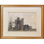 Framed watercolour painting of Warwick castle by Adrian Keith Hill (1895-1977) - frame 53cm x 66cm ~