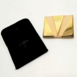 Van Cleef and Arples gold tone hand mirror with original black Parfum pouch - 8cm x 7cm