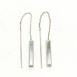 Pair of 9ct marked white gold earrings - 1g & total length 9cm - SOLD ON BEHALF OF THE NEW BREAST