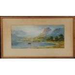 1920 framed watercolour painting of Lake St Clair Tasmania by William Haviland Lindley (1882-1969) -