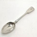 Antique 1833 William IV silver hallmarked tablespoon engraved with S - 22.5cm & 92g. In good used