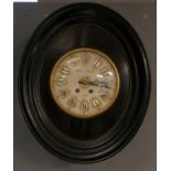 French late 19th century Alliez and Berguer wall clock with enamel & gilt numerals on an alabaster