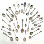 Qty of silver souvenir spoons inc Wembley exhibition (by Charles Horner - slightly a/f), Danish
