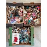 3 boxes of costume jewellery inc jewelled christmas stocking picture - SOLD ON BEHALF OF THE NEW