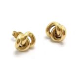 18ct hallmarked gold pair of double link earrings - 1.9g - SOLD ON BEHALF OF THE NEW BREAST CANCER