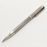 Yard O Led silver hallmarked propelling pencil 12.5cm long, initials to top