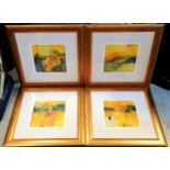 Set of 4 x framed prints by Karlheinz Groß (1943-2009) ~ Holiday Magic I-IV - frame 55cm square