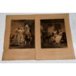 2 (from set of 6) x 1789 Lætitia prints (#1 & 4) by John Raphael Smith (1751-1812) after George