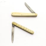 Antique bone and nickel penknife pin detail decoration by Perry & Co. Ltd 12cm long open T/W a