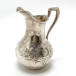 Victorian silver embossed cream jug - 13cm high & 159g ~ marks rubbed and light wear