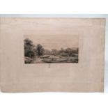 1840 engraving of a pastoral scene by Charles-François Daubigny (1817-78) - 28cm x 39cm and has