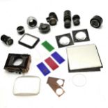 Qty of camera and other lenses inc Dymo graphic p/n 727-06019 & 06017 & 06015, Comparon 1:5,6/150