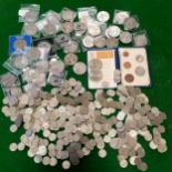 Large quantity of GB coins incl. Crowns, sixpences etc.