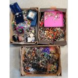 3 boxes of costume jewellery inc beaded bangle - SOLD ON BEHALF OF THE NEW BREAST CANCER UNIT APPEAL