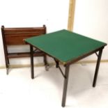 Felt top folding card table "Mudies Squeezer Card Table" 79 cms, overall good used condition, t/w