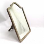 Antique shagreen veneered easel stand mirror - 44cm high x 28cm wide ~ has obvious loss to front &