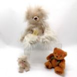 2 x Grisly mohair bears (smallest 15cm) t/w another bear