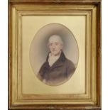 Georgian framed watercolour painting of George Capel Cure of Blake Hall, Ongar painted 21-Jan-1820