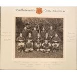 Mounted 1909-10 mounted football photograph by Gillman & Co Ltd Oxford - 47 cm x 39 cm