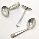 Sterling silver pusher (by Georg Jensen), feeding spoon & Pat pending medicine / feeding spoon - 65g