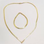 14ct marked 585 gold necklace (42cm) with matching bracelet - 6.3g - SOLD ON BEHALF OF THE NEW